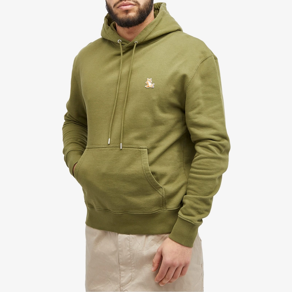 Maison Kitsune Men's Chillax Fox Patch Regular Hoody Military Green